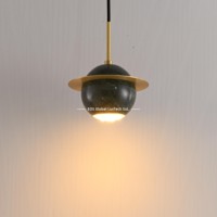 Lámpara Colgante Minimalista Cautivadora de Lujo, de Cobre, Mármol y Cristal en Forma de Cilindro y Lágrima, Lámpara de Isla Moderna para Bar