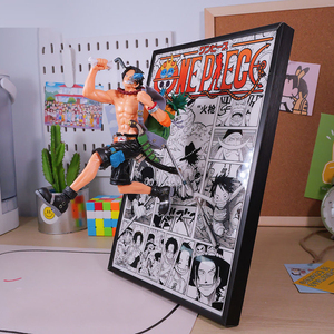Un pezzo Luffy Ace Sabo tre fratelli giappone Anime Figure Decorative Figure Figure collezione 3D Stereo pittura statua - Product Image 3