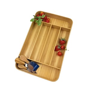 Bamboo <b>Storage</b> <b>Box</b> Rectangular Multi Compartment Drawer Organizer For <b>Kitchen</b> Utensils And Fruits - Product Image 1