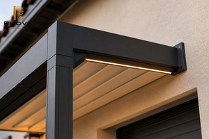 Pérgola de Aluminio RKOVE, Moderna, para Patio Exterior, Rectangular, con Recubrimiento de Polvo Negro, Cubierta para Jardín - Product Image 2