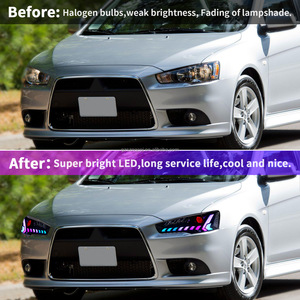 Fari RGB per mitMitsubishi <span class=keywords><strong>Lancer</strong></span> 2008-2018 faro a <span class=keywords><strong>LED</strong></span> modificato Kit carrozzeria di montaggio DRL luce di guida accessorio Auto - Product Image 5