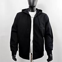 Hoodie pria kustom kualitas tinggi Hoodie bahu lurus kasual katun ukuran besar Hoodie ritsleting kelas berat untuk pria