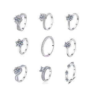 Bague de Mariage GRA Certifiée 1,5 mm VVS1 Moissanite pour Femme en Argent Massif S925 et Plaqué Or 18K Superbe <span class=keywords><strong>Design</strong></span> Empilé - Product Image 2
