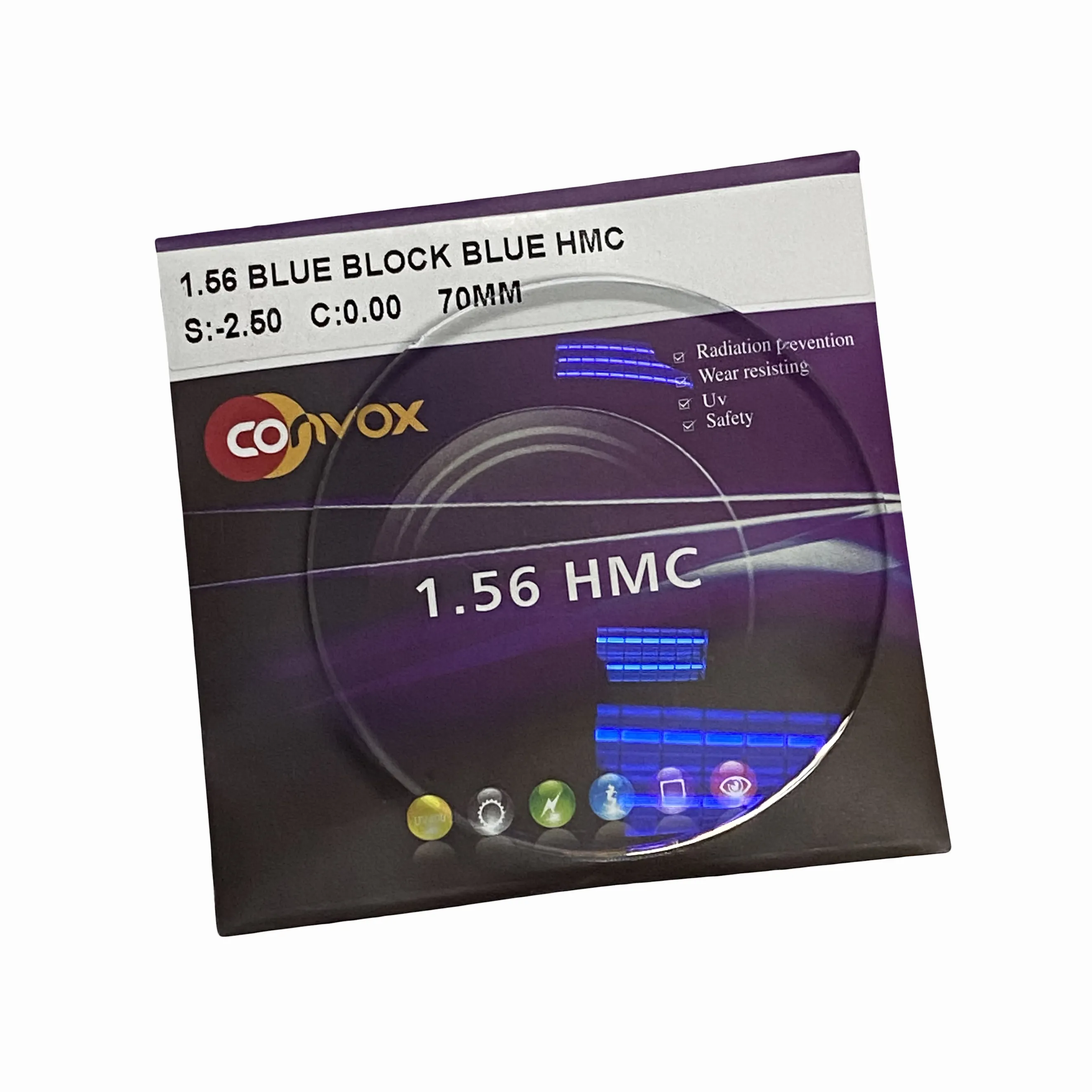 2021 Hot Sell 1.56 Blue Light Block Blue Coating Shmc Eyeglasses Optical Lens