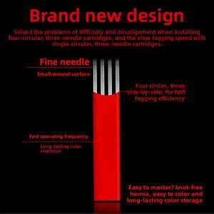 Lámina <span class=keywords><strong>de</strong></span> Agujas para Tatuaje Hechas a Mano con Tres/Cinco Agujas, Cuchillas <span class=keywords><strong>de</strong></span> Sombreado Semipermanentes para Cejas y Tatuajes - Product Image 2