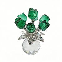 Ornamen Buket Mawar Kristal Berkilau dengan Bunga Multi Kepala, Dekorasi Meja untuk Rumah, Suvenir Pernikahan, dan Hadiah Ulang Tahun.