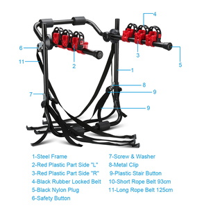 <span class=keywords><strong>Portabici</strong></span> da Bagagliaio per <span class=keywords><strong>Auto</strong></span> da 3 Bici Portapacchi Posteriore per Biciclette Supporto per <span class=keywords><strong>Auto</strong></span> - Product Image 2
