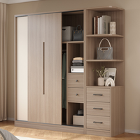 Armoire à portes coulissantes, chambre à coucher, moderne, simple et facile à assembler, armoire à vêtements