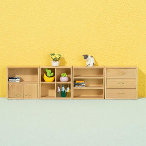 Boutique 1:12 miniatura DIY casa de muñecas modelo con gabinete de combinación blanca Mini muebles artesanías de exhibición hechas de madera - Product Image 2