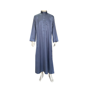 Túnica Thobe Masculina Estilo Qatarí 2026, Bordada, Islámica, <span class=keywords><strong>de</strong></span> Manga Larga, Jubbah, Thawb, <span class=keywords><strong>Vestido</strong></span> Árabe Musulmán para Oración, Eid, Bodas y Fiestas - Product Image 2
