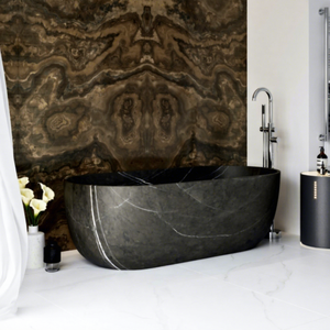 Bak mandi batu abu-abu berdiri bebas bak mandi marmer Margiua bak mandi batu granit bak mandi bak mandi kamar mandi - Product Image 1