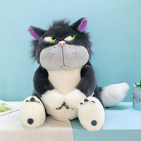 Peluches Lucifer mignonnes de 30-80 cm, poupées en peluche chat Lucifer, jouets en peluche de dessin animé, animaux en peluche, coussins, porte-clés