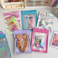 Sacs à zip-lock refermables en plastique de haute qualité pochette d'emballage sacs holographiques en feuille d'aluminium Mylar Sachets pour bijoux nourriture