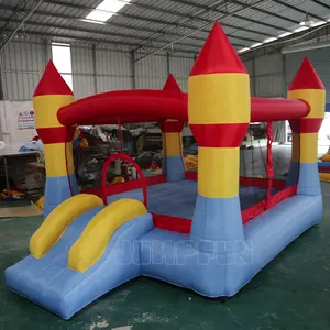便宜的家用儿童跳跃城堡840D尼龙充气蹦床带滑梯