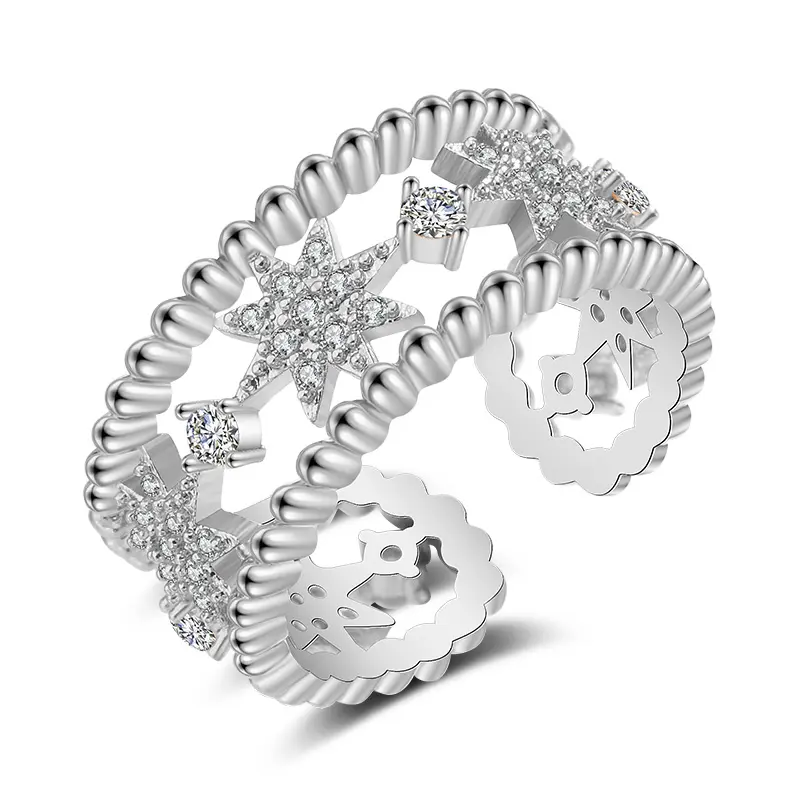 Rouvert — bague à paillettes en zircon, bijoux pour femmes, anneau de mariage, modèle rb2116