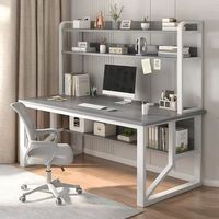 Escritorio de Computadora Convertible de Madera con Estantería y Cajones, Mesa de Estudio Multifuncional para el Hogar, para Dormitorio, Uso Estudiantil