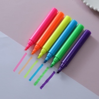 Lot de marqueurs effaçables fluorescents à pointe oblique, non toxiques, 6 couleurs, effaçables à sec et à l'eau, surligneurs pour l'étude, le travail et la planification