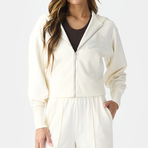 Top Quality <strong>Women's</strong> Crop Knitted Zip up <strong>Snuggle</strong> <strong>Hoodie</strong> Blanket <strong>Women</strong> Sweatsuits Two Piece Comfortable Breathable Zipper Hoodies - Product Image 5