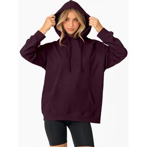FOXA Sweat-shirt à capuche pour femme, manches longues, coupe ample, en polaire, avec poches, tenue d'automne - Product Image 4