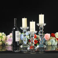 Candélabre en cristal élégant fait main à tête unique, forme personnalisée, décoration de table romantique pour mariage et Saint-Valentin