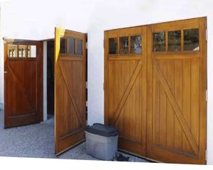 Porte de garage sectionnelle manuelle 8x7 en bois massif de style ferme américaine, double battant, anti-effraction - Product Image 6