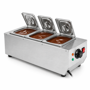 Fundidor de Chocolate Eléctrico de 3 Recipientes, Horno Comercial de Acero Inoxidable para Derretir Chocolate para Panadería y Pastelería, 220V 600W - Product Image 1
