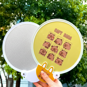 KK874 Mini ventaglio estivo mano portatile e indossabile riflettore Capybara Design pieghevole ventilatore per una migliore visibilità - Product Image 1