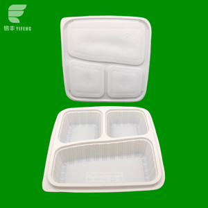 Fiambrera Biodegradable desechable de maíz, caja de almuerzo con tapa para restaurante - Product Image 4