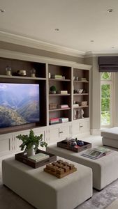 Meuble <span class=keywords><strong>TV</strong></span> mural en bois de style vintage personnalisable pour salon, expérience de visionnage <span class=keywords><strong>TV</strong></span> optimale - Product Image 4