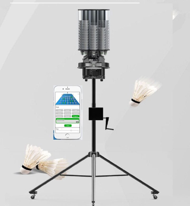 Multi-functions Automatic Badminton Machine Badminton Shuttle Launcher With Training Drills