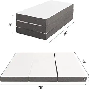 3-Zoll-dicke Memory-Schwamm-Dreifach-Klapp matratze