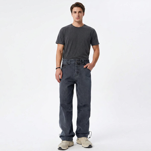 Wholesale 2026 Manufacture Men's Wide Leg Jeans <b>Pants</b> Customized Pure Cotton Summer Wear Men <b>Pants</b> - Product Image 1