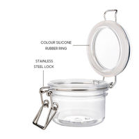 RTS 50 pcs/Lot 100ml Spice Candy Food Storage Hermétique PET Bouteille Pot avec Bail-and-Trigger Seal Closure
