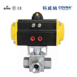Vanne à bille pneumatique haute pression COVNA, résistante à une pression de 300 kg, avec filetage interne, trois voies, inversable, personnalisable OEM - Product Image 3