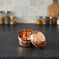 Antik-Stil Gehämmerte Kupferbraune Lebensmittel-Aufbewahrungsbox mit Klappdeckel Handgefertigt Umweltfreundlich Dampfbar Reise-Küchenbehälter Tee