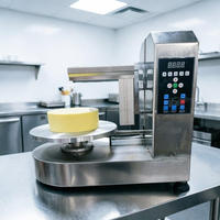 Machine à glacer les gâteaux entièrement automatique professionnelle 4-14 pouces argentée pour boulangerie, petite entreprise, gâteaux d'anniversaire et de mariage, et application de crème