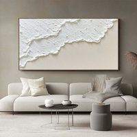 Peinture à l'huile abstraite Wabi Sabi beige-brun 3D à texture épaisse, motif vague, nature morte, peinte à la main, sur toile encadrée, pour salon