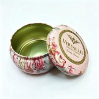 Boîtes en étain au design élégant pour bougies, boîtes en étain rondes vides pour bougies
