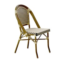 Chaise de bistrot en rotin tressé de style parisien pour café et restaurant, mobilier de salon extérieur