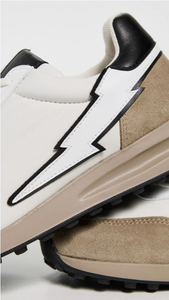 Sneakers pour hommes de qualité supérieure fabriquées au Portugal, motif éclair, en cuir véritable, confortables pour la marche quotidienne en extérieur - Product Image 6