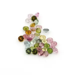 Tourmaline Loose Gemstone Mix Color Round 1.5 Mm Natural Round Brilliant Cut Gems Color