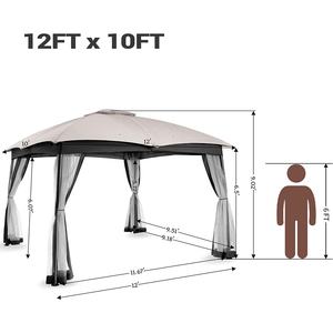 Gazebo de jardín para Patio, tienda de campaña con pantalla de <span class=keywords><strong>red</strong></span>, dosel para exteriores, de acero resistente, impermeable, portátil, para eventos - Product Image 2