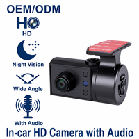 Caméra de sécurité embarquée AHD 720P avec microphone intégré, vision nocturne Starlight 0.01 lux, caméra dôme compacte pour l'intérieur, pour Uber et Lyft