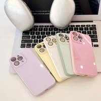 Coque de téléphone couleur unie Dopamine Macaron tendance pour iPhone 16 15 14, sans logo, pour couple