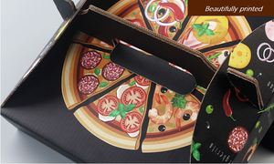 קופסאות נייר חד פעמיות להדפסה אישית לאריזת אוכל, סושי, בנטו, עוגות, וופלים ופיצה, עם ידיות ולוגו. - Product Image 3