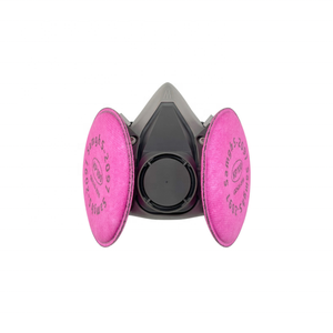 قناع تنفس نصفي CGLX 6200+2097 للحماية من الرذاذ الكيميائي والطلاء واللحام والغبار مع فلتر وردي - Product Image 2