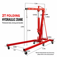 Chariot de levage hydraulique pliable en acier robuste de 2 tonnes pour l'entretien automobile professionnel