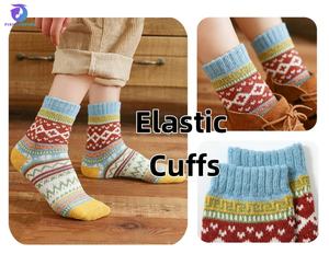 جوارب نسائية عالية الجودة من 5 أزواج، جوارب شتوية سميكة ودافئة من الصوف والأكريليك، جوارب متوسطة الطول كهدية للنساء - Product Image 4