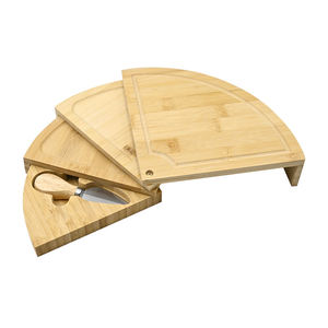 Tabla de Quesos y Charcutería Ecológica con Juego de Cuchillos, Bandeja Redonda Giratoria para Servir, Ideal para Cocina y Bodas - Product Image 2
