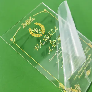 High quality Custom Your design clear acrylic Invitation Card UV Printing Thank you card